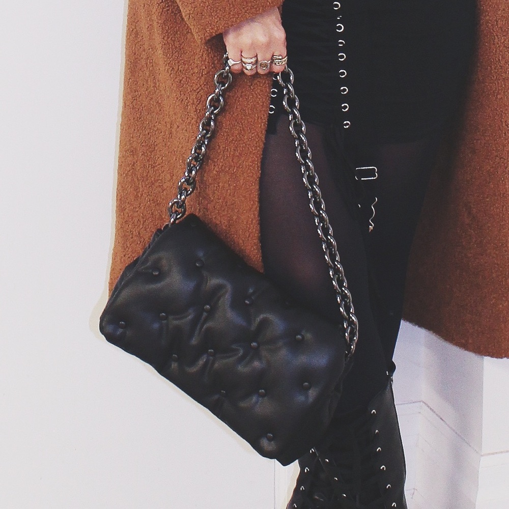 Zara quilted flap bag with chain